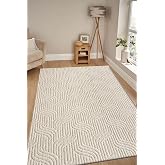 Raschel Carpet Kaymaz Taban Moopy Krem Rengi Bukleli Yumuşak Soft Dokuma Yolluk Halı Salon Halısı LP1003A, 80 x 120