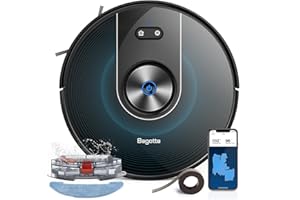 Bagotte Robot Vacuum,3000pa Robot Vacuum Cleaner with Mop,Strong Suction Robotic Vacuum,180Mins Runtime Max,Self-Charging, Alexa/App/WiFi for Pet Hair Hard Floor Carpet-BG800MAX