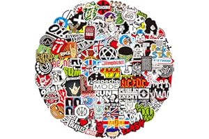 NEULEBEN 100pcs Rock and Roll Música Pegatinas, Moda Hip-Hop Graffiti Pegatinas, Colorido Impermeable Vinilo Calcomanía para Laptop Skateboard, Adolescentes