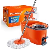 Macromax Force Pedallı Otomatik Temizlik Seti, D&ouml;ner Mekanizmalı 360 Başlıklı Mikrofiber Paspas