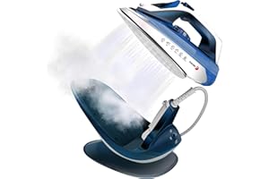 Fagor COMFORTA EasyDrive FG202 Fer électrique sans Fil, Semelle Céramique & Pointe de précision, Fer à Repasser Vertical, Coup de Vapeur, 2600 W, Bleu, XL