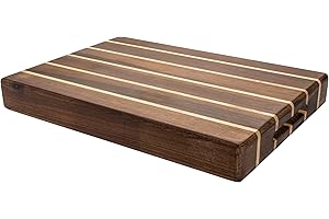 GRUNWERG Rockingham Forest WB-53525CR bardzo gruba wielodrzewna prostokątna deska do krojenia karbonizowana akacja i guma