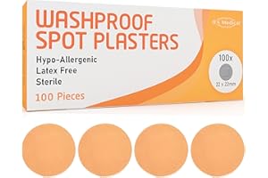 JFA MEDICAL JFA Pansements Ronds Lavables 22 x 22 mm 100 Pansements par Boîte