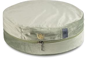 Florensi Cojín de meditación – Almohada de meditación ajustable de alta calidad – Cómoda almohada de suelo con funda de terciopelo ultra suave – Asiento grande para adultos – Alforfón de yoga