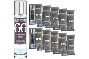 CARAVAN FRAGANCIAS Perfume de Hombre Nº66 de 150 ml + Set de 10 Viales de Fragancias Masculinas distintas de Caravan para descrubir nuevos aromas