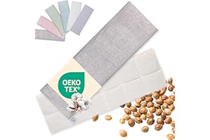 ‎FURORA SELECTED Kirschkernkissen Mikrowelle XXL 60x20cm lang : OEKO TEX, bio schadstofffrei | Körnerkissen GROß (Bauch, Rücken, Schulter, Nacken) - Traubenkernkissen Wärmekissen Geschenk (Grau)