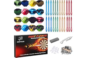 centaur 2025 Newest Dart Accessories Kit,48 Dart Flights+24 Aluminium Shafts+Sharpener+Dart Tool+100 Rubber Rings+15 Flight Protectors