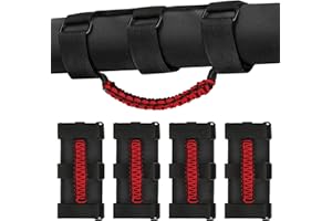 ‎NINEMAX NINEMAX Überrollbügel Haltegriffe, Paracord Haltegriffe mit Klettverschluss 4 Stücks für Wrangler JK YJ TJ CJ JK JL JL