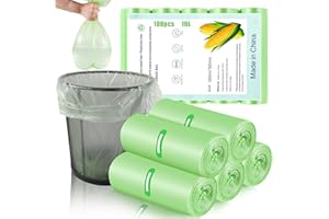 RAYITO 100 x 10 Litre Bin Bags, 18 x 20inch Pedal Bin Liners Small Food Waste Bags for Office Bathroom Kitchen(45x50cm)