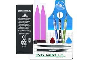 NG-Mobile Akku Ersatz für iPhone SE | Profi Reparatur Werkzeug-Set | Original Batterie Kapazität 1624 mAh