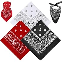 6 Bandanas Paisley Multicolores - Foulard Polyester Pour Hommes Et Femmes - Style Cowboy & Décontracté