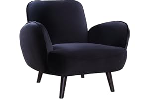 Atlantic Home Collection Ben, fotel, aksamit, czarny