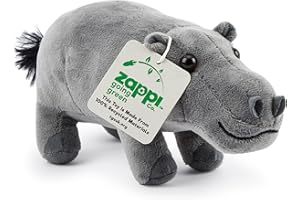Zappi Co 100% pluszowe zwierzątko z recyklingu, hipopotam (długość 23 cm), miękka, przytulna, przyjazna dla środowiska kolekcja zwierząt dla noworodków, pierwszego dziecka