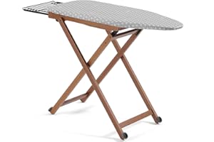 ARREDAMENTI ITALIA Stirolight - Mesa de Planchar Ajustable en 4 Alturas, Muebles Italianos 84x135x45 Cerezo