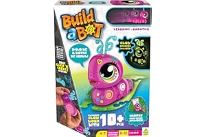 GOLIATH Build-a-Bot: Glow Worm | Build Your Own Interactive Pet Worm | Easy Click 'n' Create System | 20+ Piece STEM Robot Kit for Kids | For Ages 4+, Pink