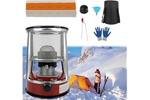 Kamanan Réchaud à kérosène portable avec 5 mèches et un sac de rangement, pour le camping, 2 600 W, 4,5 L, rouge