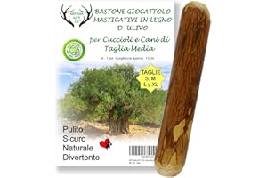 ARTISAN GIFT CO Bastone da Masticare/Rosicchiare in Legno d‘Ulivo per Cani e Cuccioli (M - 15cm) 1 pz