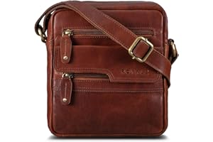 ROYALZ 'Oregon' borsello tracolla in pelle per uomo piccola borsa vero cuoio stil vintage massaner elegante mini