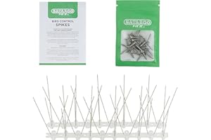 Satargo Stainless Steel Bird Spikes - Durable Repellent Deterrent for Birds Cats - Easy Setup & Removal - Wall Roof Windowsill & Fence Security - Anti Climb Strips - Protection from Pigeons & Pests 2M