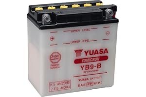 YUASA YB9-B Powersports AGM Motorrad Yumicron Batterie, 9,5 Ah(20 Std.), 0,9 Ladestrom