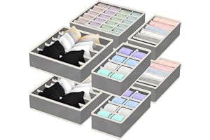 AOUVT składany organizer do szuflad, zestaw 8 pudełek do przechowywania ubrań z włókniny, system organizacji szuflad, odpowiedni do biustonoszów, skarpet, krawatów, majtek i szalików