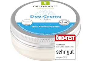 GREENDOOR Deo Creme classic 50ml vegano | sin aluminio sin alcohol sin parabenos | protección segura 24 horas contra el olor de transpiración | cosmética natural