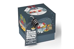 SURPRISA Geschenkkarton mit Deckel Weihnachten, Rätselbox Geldgeschenke Verpackung für Gutscheine, Weihnachtsrätsel, Größe S (12cm)