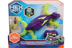 HEX BOTS Glow-in-the-Dark Gecko, Rechargeable Remote Control Robot Kids Toys, Climbs up Walls for Prank Toys & Games, RC Robot for Boys & Girls Ages 4 & Up