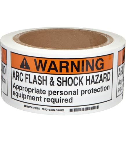 Brady B-302 Warnschild 'Lichtbogen & Schockgefahr' – 8,9x12,7 Cm – Schwarz/Orange Auf Weiß – 5 Stück