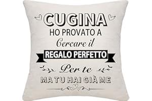 Bommex Divertente Cuscino Copertura per Cousine Divertente Cugina Regalo di ringraziamento Regalo di compleanno Regalo di laurea Regalo di Natale (cugina)