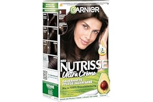 ‎GARNIER Garnier Nutrisse Dauerhafte Pflege-Haarfarbe mit nährenden Fruchtölen, Coloration mit 8 Wochen Halt, Ultra Crème Tönung, 30 Espresso Dunkelbraun