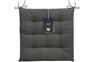 ‎LILENO HOME LILENO HOME 2er Set Stuhlkissen Anthrazit (40x40x4,5 cm) - Sitzkissen für Gartenstuhl, Küche oder Esszimmerstuhl - UV-beständige indoor u. outdoor Stuhlauflage als Stuhl Kissen (Laura OLF)