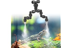 Lpraer Reptilien Terrariendüse 360 Grad einstellbar Reptilie Fogger Sprinkler Spray Kühlung System Misting Düse für Reptiles Aquarium Tank Regenwald Beregnungsanlage Terrarium Zubehör, 2 Düsen
