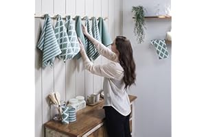 Penguin Home Premium 100% Pure Cotton Sage Tea Towel for Kitchen | Set of 10 Kitchen Towels | Soft & Durable Kitchen Cloths Towel Set | Machine Washable, 65 x 45cm