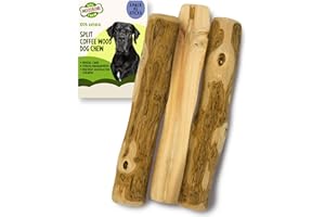 Woodbone Split Coffee Wood Dog Chew Stick for Exra Large Dogs - Natural Dental Chewing Toy - 3 Pack Size XL