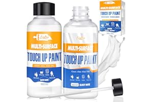 LIMINO Peinture de Retouche - Brillant et Mat Blanc Peinture de Réparation pour Réparer les Rayures sur Multi-Surfaces de Baignoires, Carrelage, Émail, Paint pour Baignoire Répare pour Murs, Sols, Meubles