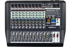 Weymic M Professional Mixer/w 16 DSP Effect/w Graphic Equalizer for Recording DJ Stage Karaoke Music Application w/USB XLR Microphone Jack, 48V Power (M11)
