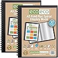 eco-eco A5 50% Recycled 40 Pocket Fold Flat Spiral Bound Display Book, Pack of 2, eco137x2
