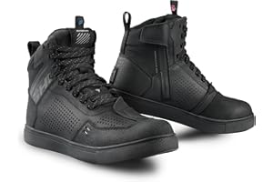 SHIMA Rebel 2.0 Chaussure Moto Homme Femme Cuir Ventilés Imperméable Homologué Sneakers Protection