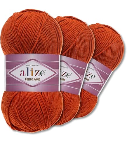Alize 5 X 100 G Algodón Dorado Algodón Verano Lana Hilo Crochet Tejido Amigurumi 65 Colores - México