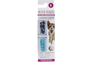 Kitty Caps Nail Caps: Black With Gray Tips & Baby Blue, 40 Count, Small