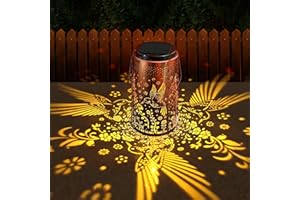 SHEDALED Solar Lanterns Outdoor Waterproof, Upgraded Amber & White Lighting Modes Adjustable, Metal Hanging Garden Solar Lights Decoration, Bird Pattern Garden Ornaments Gifts for Women Mum Grandma