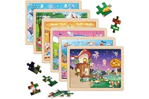 SYNARRY Wooden Princess Jigsaw Puzzles for Kids 3 4 5 6 7 8 Year Olds, 6×60 Piece Children Puzzles 4-8, Educational Toys Gifts for Toddler Children Girls Boys