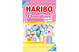 Haribo Chamallows Tubular Colors, Caramelle Marshmallow, Senza Glutine, Ideali per Feste e Dolci Momenti di Relax - 150gr