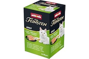 ANIMONDA VOM FEINSTEN Vom Feinsten z pestkami w indyku i piersi kurczaka + ziołami (6 x 100 g), karma dla kotów mokra bez zbóż i cukru od animonda, świeże, mięsiste składniki