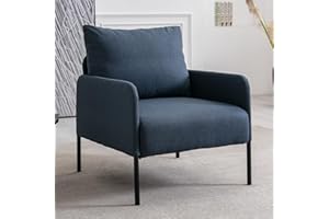 chairus Sofá de 1 Plaza en Lino Sofa Sillón con Reposabrazos Modernos Sofá Individual Chaise Longue de Salón Dormitorio (Azul#1)
