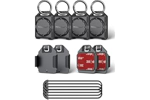 PROfezzion Uchwyt AirTag, etui z kółkiem na klucze, paskiem pętelkowym i uchwytem samoprzylepnym 3M do breloka, obroży dla psów, dzieci, torby, roweru, samochodu i innych, wodoodporność IPX8, pełna