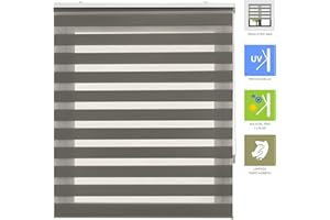 INTERBLIND | Estor Enrollable Noche y Día Elegante Tamaño 140x250 Ancho x Alto - Estor Instalación Fácil Tamaño Tela 137x245 - Estor Color Antracita