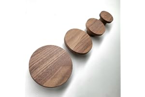 PLT Rund väggkrok av obehandlat valnötsträ (4 cm 5 cm 6 cm 7 cm diameter) garderob entré klädkrok barnrum hall baby gåva