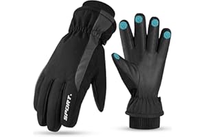 TORVEN Wodoszczelne rękawiczki termiczne, męskie, zimowe, pogrubione, ciepłe rękawiczki zimowe dla mężczyzn i kobiet, snowboard, do jazdy na rowerze, motocyklu